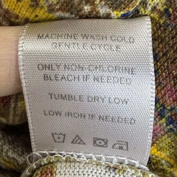 John Mark Floral Tunic Top Small Brown Asymmetric Hem Sheer Artsy Lagenlook Boho - Picture 8 of 8